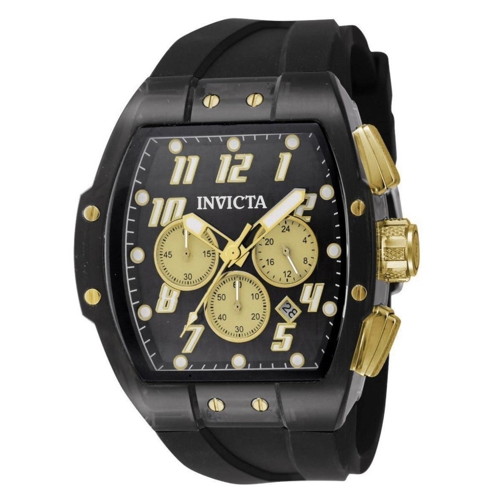 Invicta S1 Rally Vortce 49982 Men's 47mm Chronograph Watch Black Gold New Box